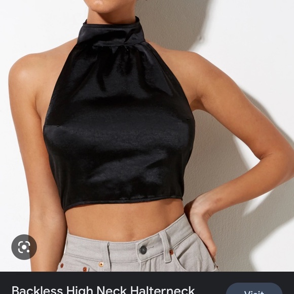 Bebe high neck backless top - Picture 2 of 7